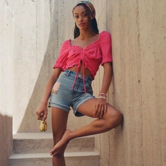 ANTHROPOLOGIE Pilcro cinched puff sleeve peasant top - Picture 6 of 13